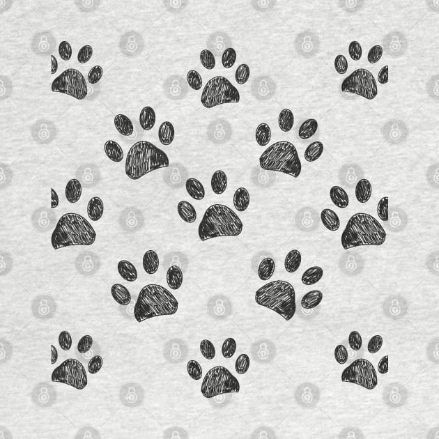 Black and white paw print by GULSENGUNEL